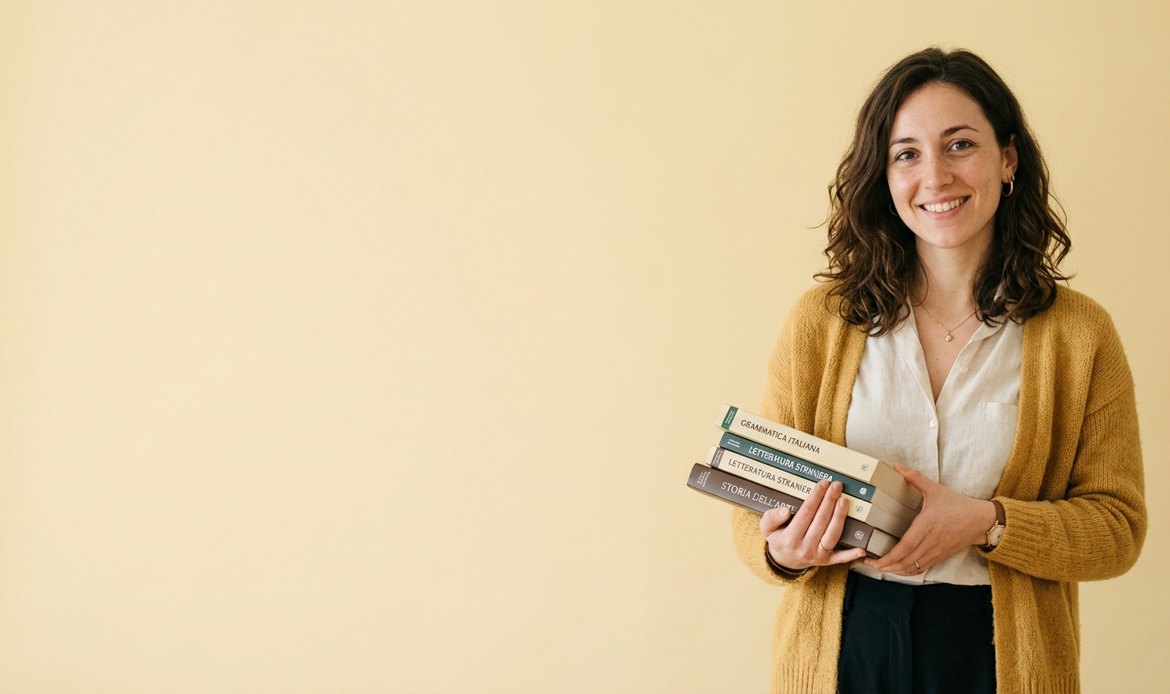 Tutor scolastica con libri